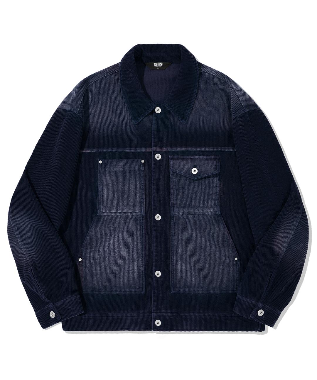워시드 코듀로이 트러커 워크 자켓 (NAVY)