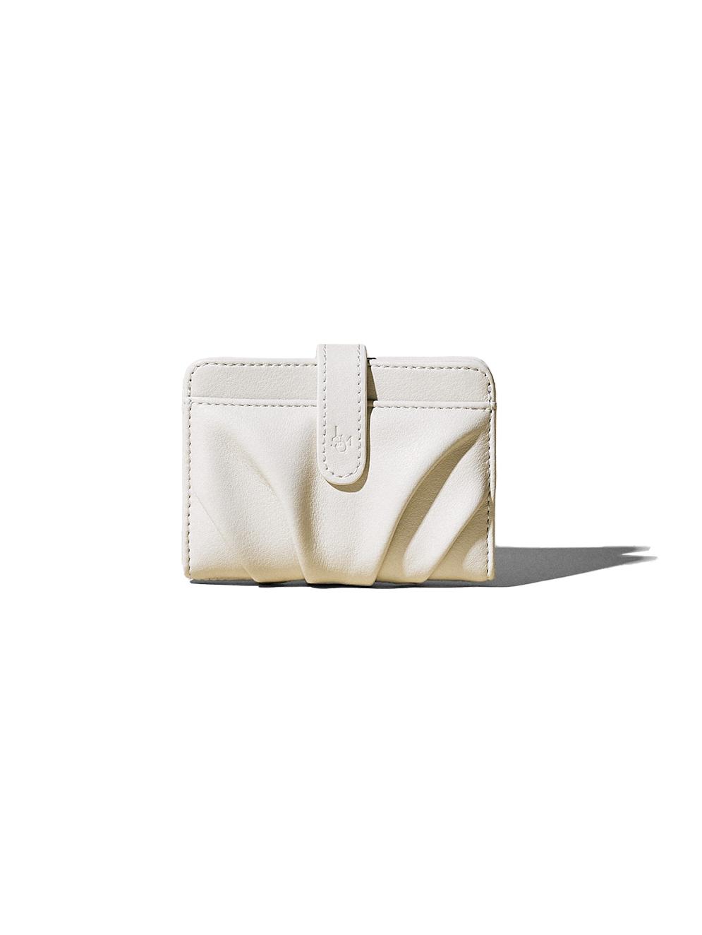 [BEST] 도우 콤팩트 명함 지폐 여성가죽카드지갑 크림화이트