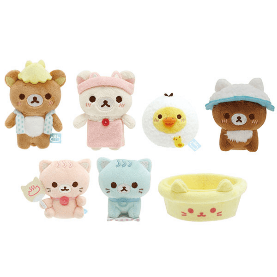 리락쿠마 네코네코 고양이 목욕탕 테노리 마스코트 인형/산엑스 네코탕 온천 시리즈