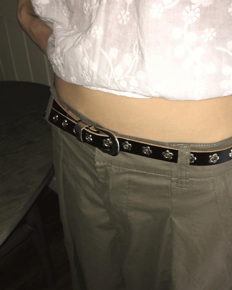 호토 웨스턴 꽃 펀칭 레더 벨트