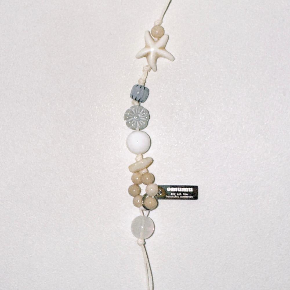 오무무 starfish and flower keyring 불가사리와 꽃 원석 매듭 키링