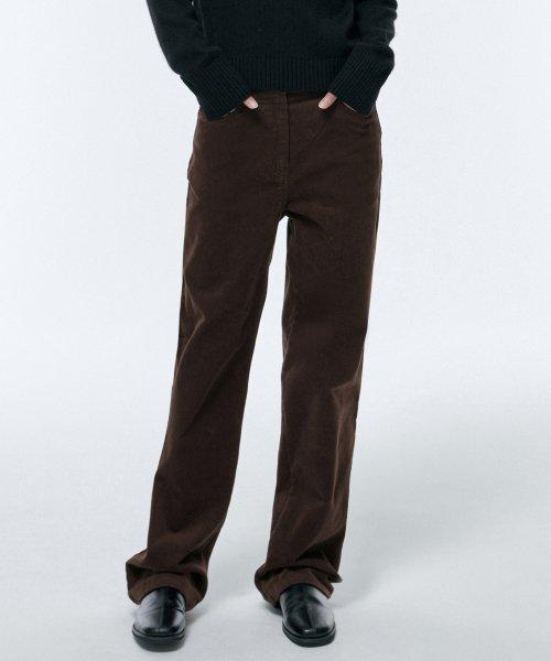 우먼즈 스트레이트 코듀로이 팬츠 [브라운]