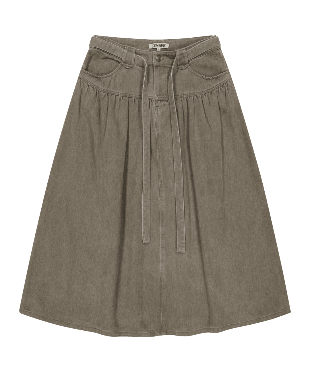 PUFFY COTTON SKIRT BROWN
