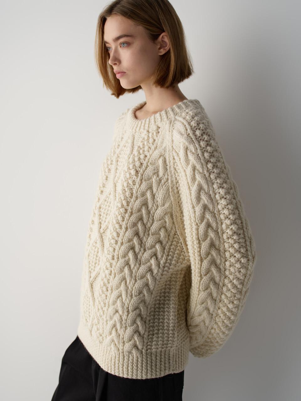 핸드메이드 피셔맨 니트_cream