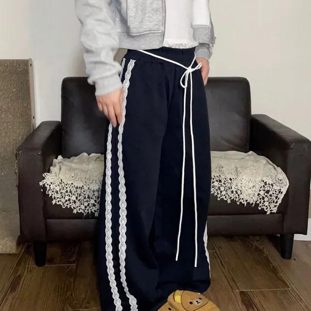 당일발송🚀[끈포함] 레이스 라인 네이비 져지 트랙 팬츠