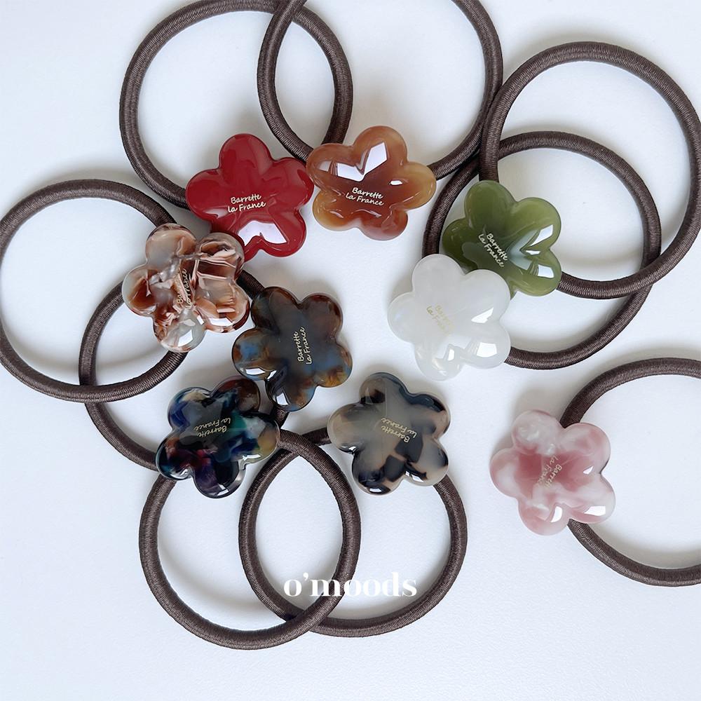 꽃 머리끈 프랑스 셀룰로오스 헤어끈 포니테일 머리방울