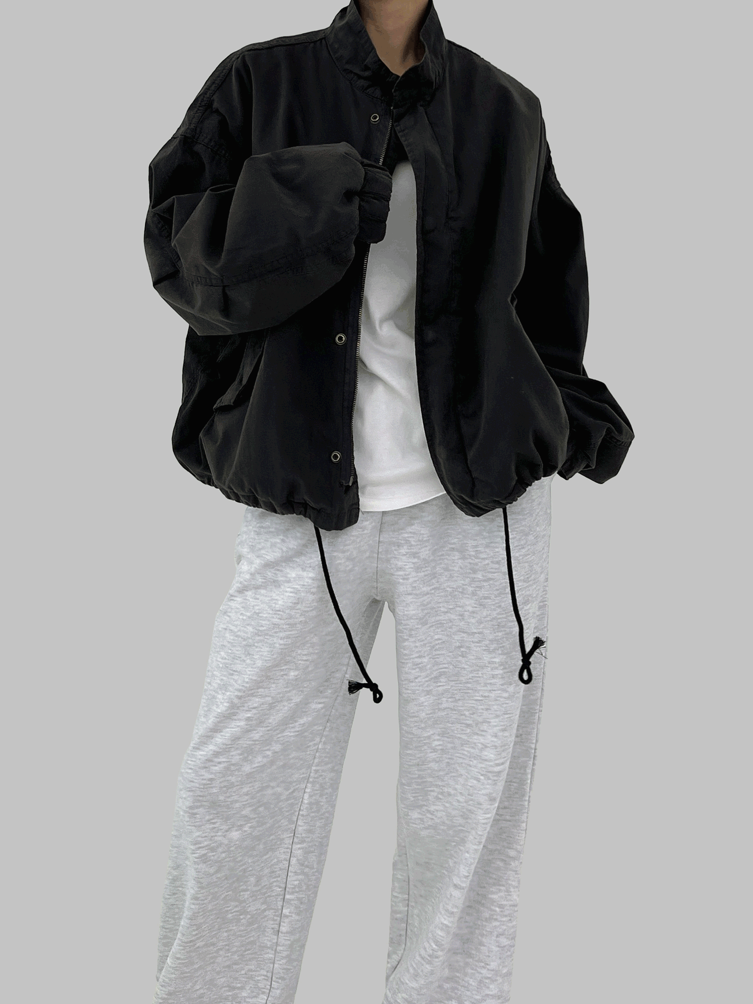 스트링 야상 점퍼 - jp