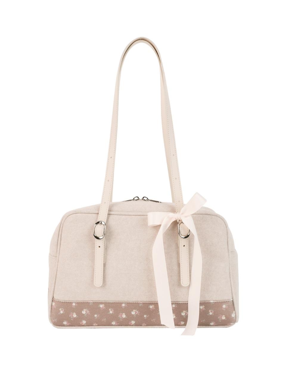 Floral Boston bag - mute pink