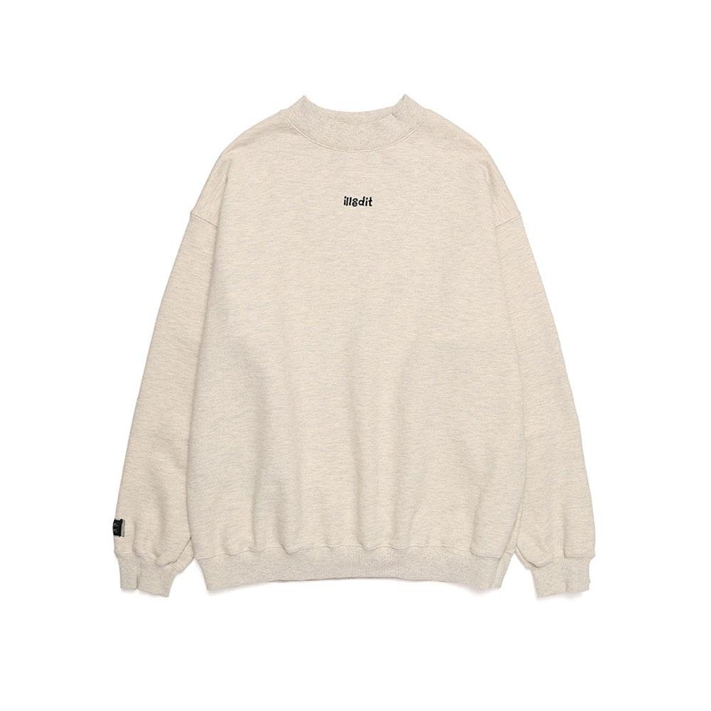 HALFNECK RIB SWEATSHIRT MELANGEGREY