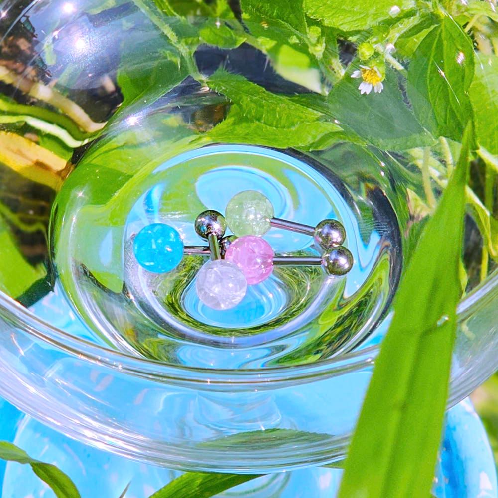 컬러 슬러쉬 볼 피어싱 (4color)