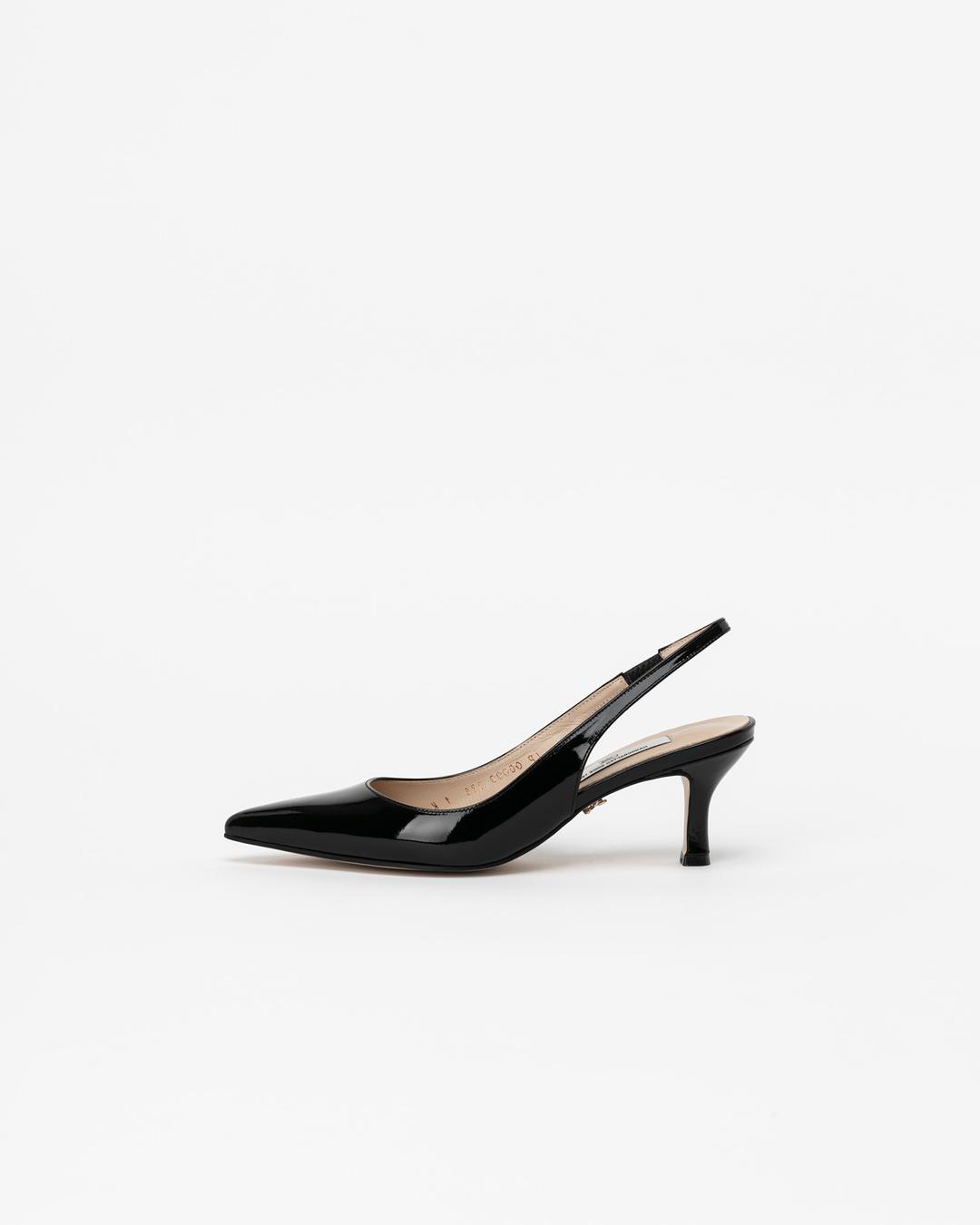 Felicity Slingbacks in Black Patent