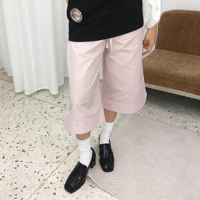 TULIP STRIPE CAPRI PANTS (PINK)