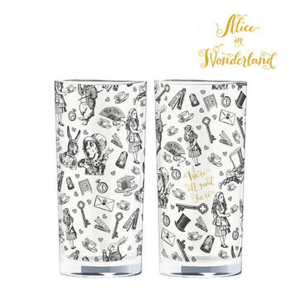 이상한 나라의 앨리스 하이볼 글라스 2개 세트 330ml