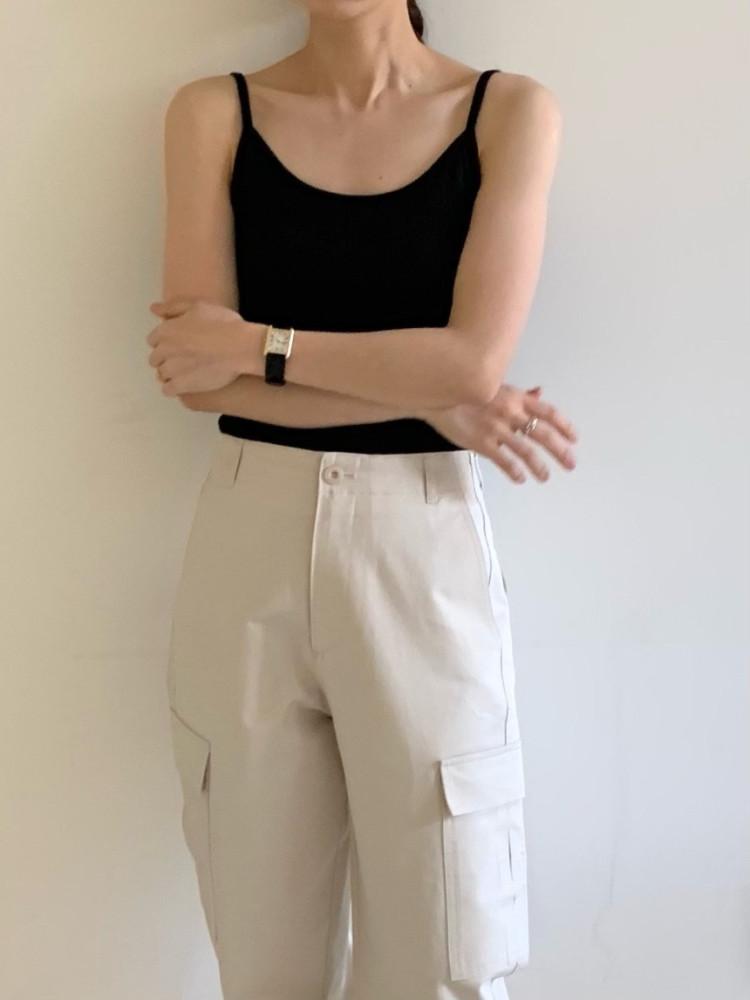 [당일출고] fllanel 플라넬 모브 캡 슬리브리스 여름 끈나시 탑 (2col)