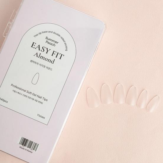 썸머피치 이지핏 아몬드팁 스틸레토 네일팁연장 240개입