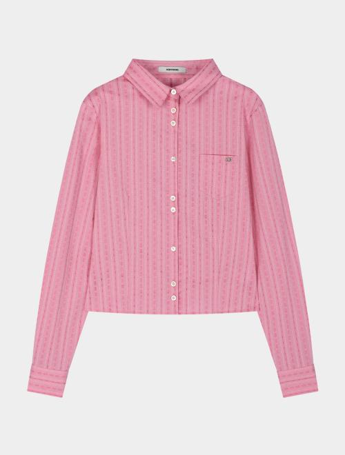 Floral Button Lace Shirt (Pink)