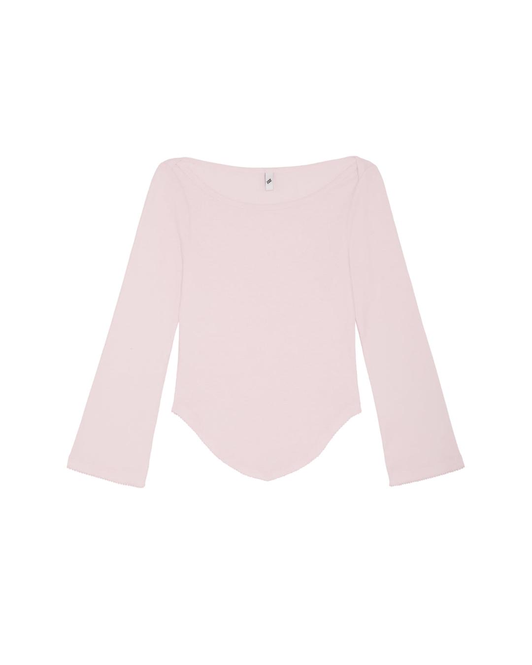 The Rina Long Sleeve: Cotton Jersey Baby Pink - S