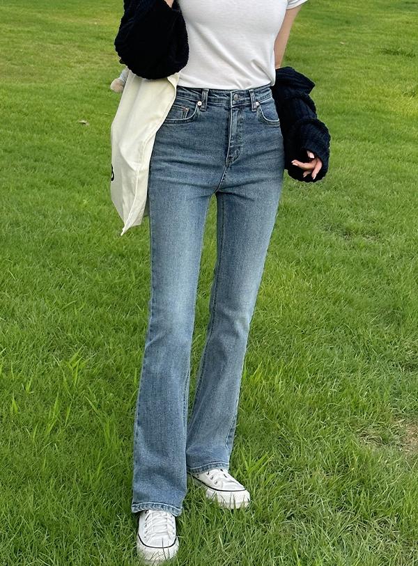 업타운홀릭 퀸즈 슬림 부츠컷 데님 팬츠