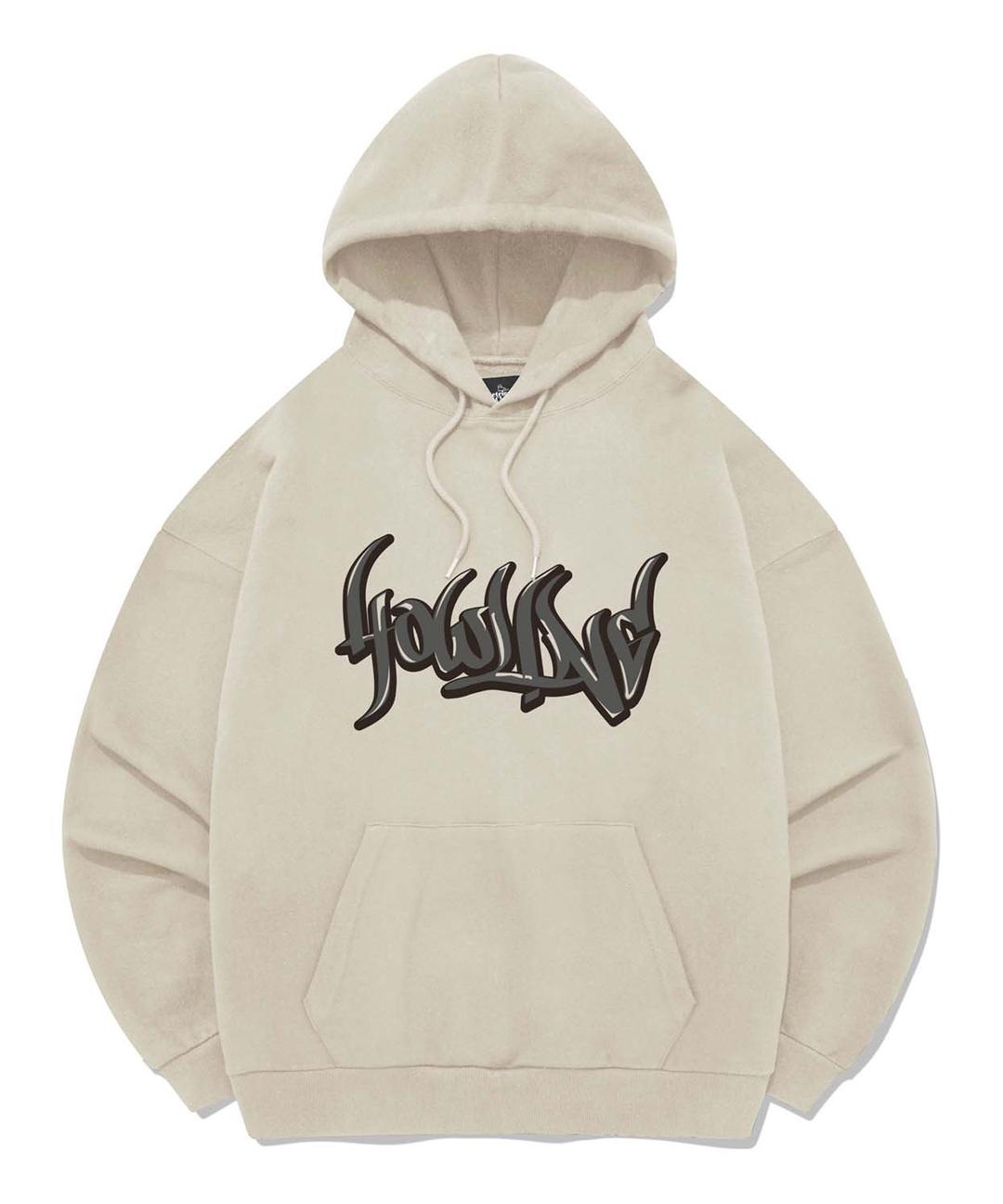GRAFFITI HOWLING HOODIE [IVORY]