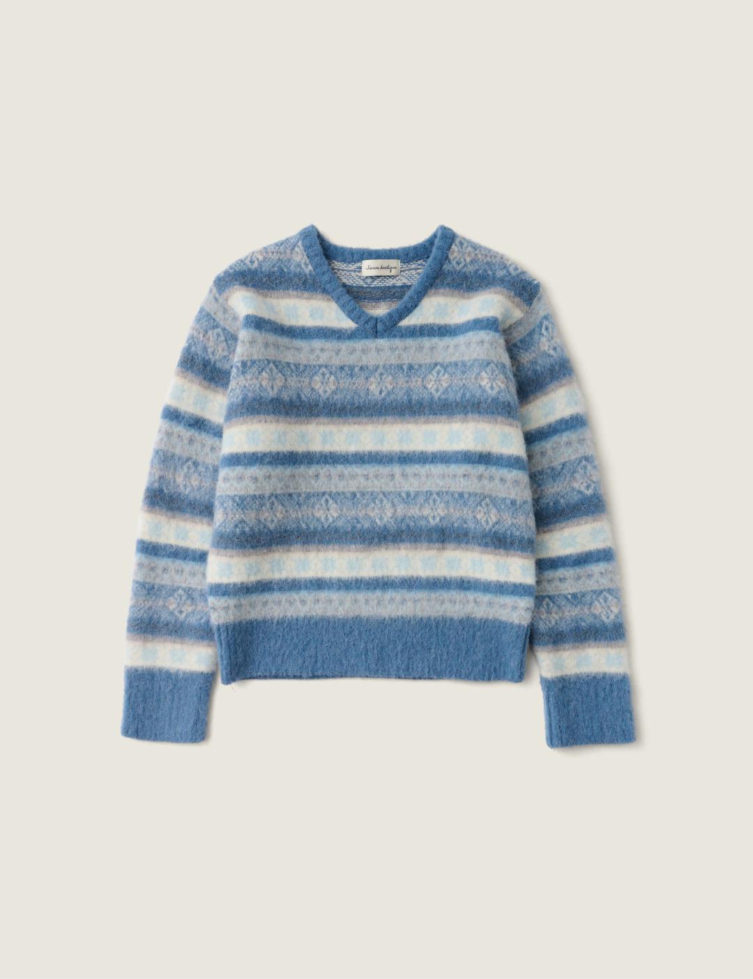 Aube Jacquard Sweater (Blue)