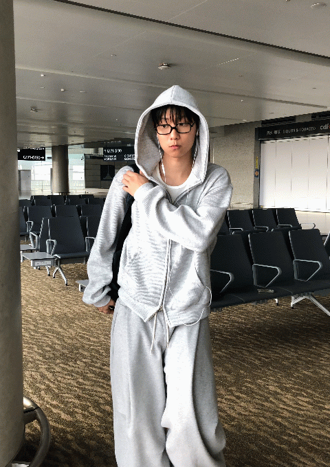 숄디 투웨이 골지 후드집업