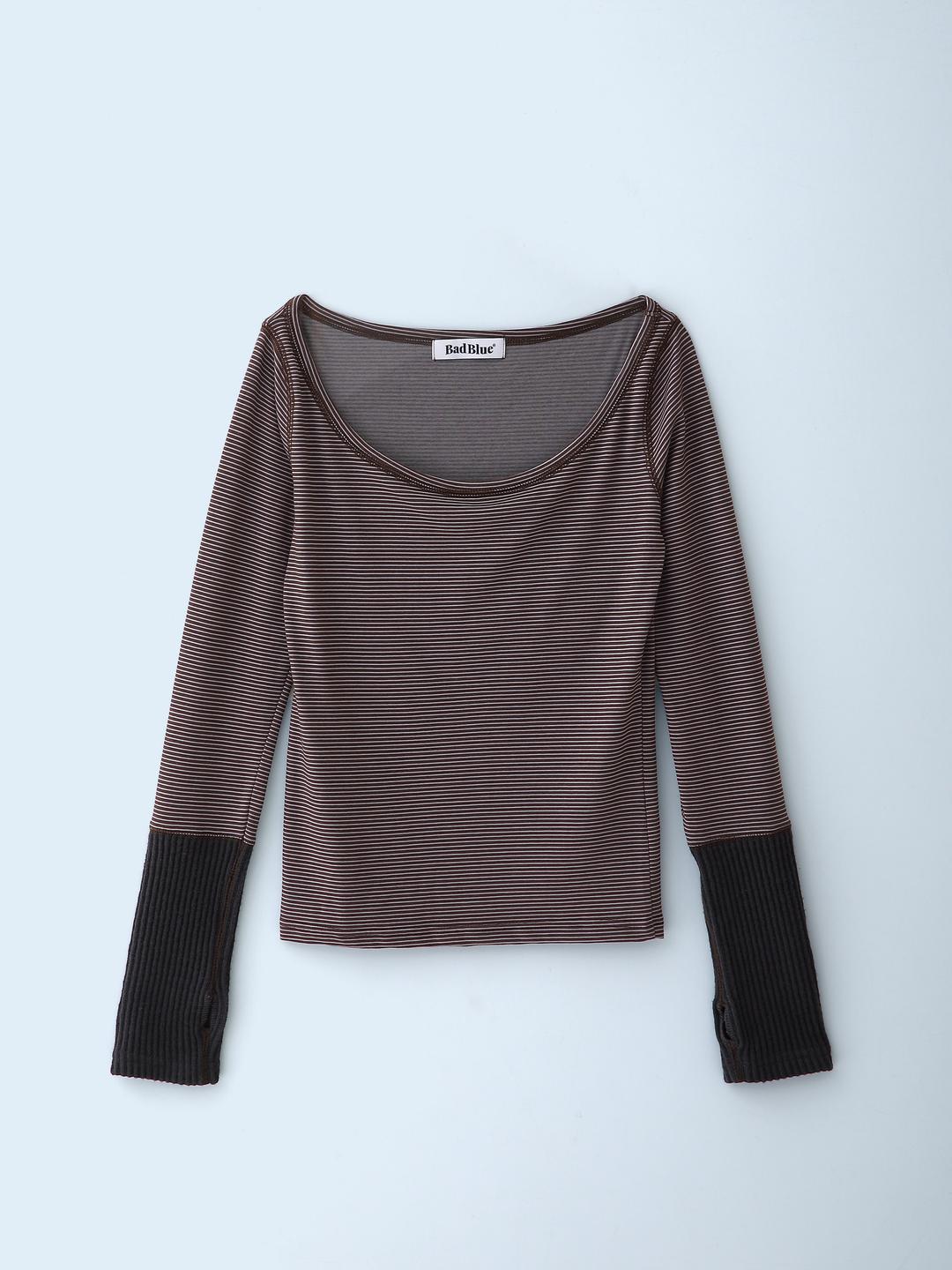 Hand Warmer Stripe L/S Charcoal
