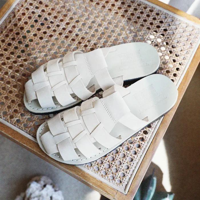 [예루살렘 샌들X마리떼] 1063 MICHAEL SLIDE_WHITE NUBUCK (미카엘 슬라이드)