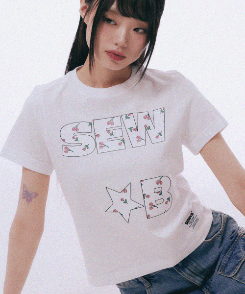 TULIP SEW 세미크롭 반팔티