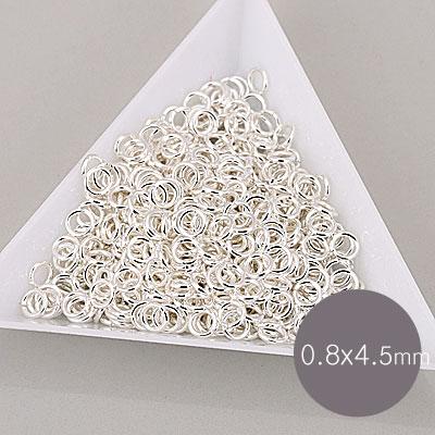 [8-1071-2] O링(써지컬스틸) 0.8x4.5mm(외경) (은도금) (2) [50개,약1,000개]