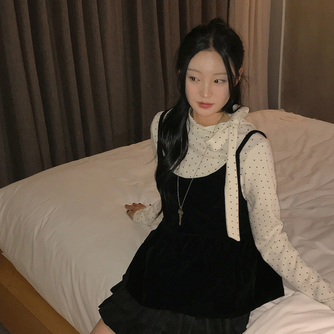 [연말룩🎄/분위기끝판왕] 홀리벨벳플레어뷔스티에