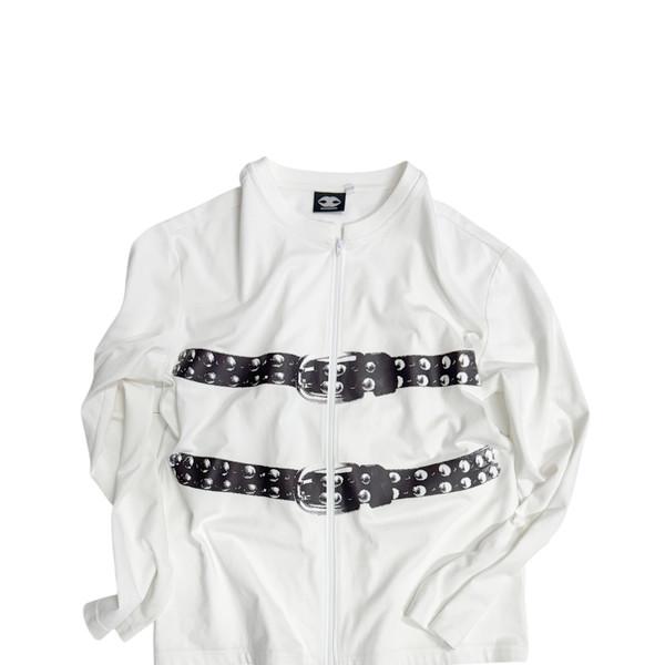 BUCKLE ZIP L/S TEE WHITE