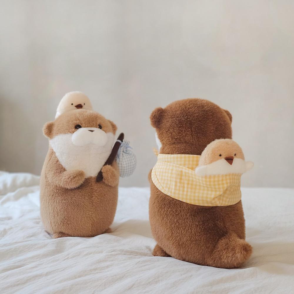 소풍 피크닉 나들이우소우소짱 동물 수달인형 코스튬 귀여운 애착 봉제인형 27cm