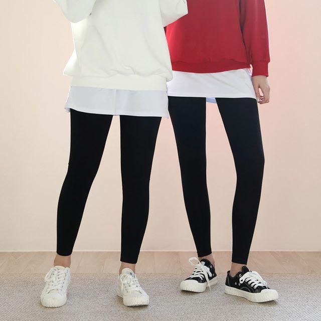 빅사이즈 F-7XL 키별맞춤 면스판 레깅스 데일리룩 사계절용 8/10부 쫄바지 아담 베이직 여성 밴딩 실내복 운동