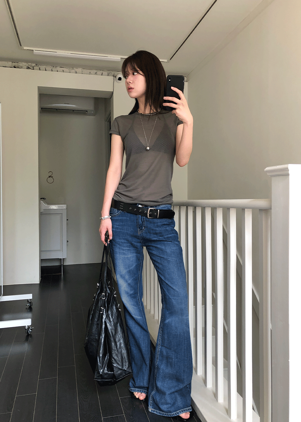 서울베이스드 DEEP BLUE BOOTCUT DENIM PANTS