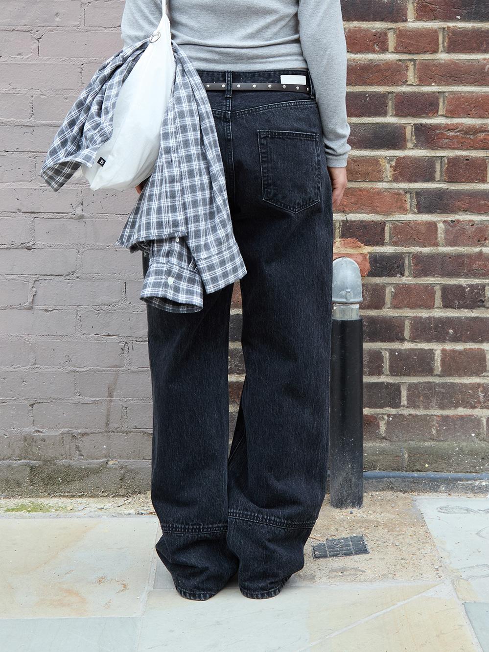 SEMI WIDE-LEG JEANS_BLACK