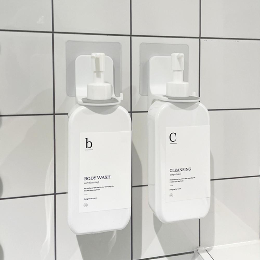 붙이는 디스펜서 용기 홀더 공병 걸이 (3size 사용 가능)