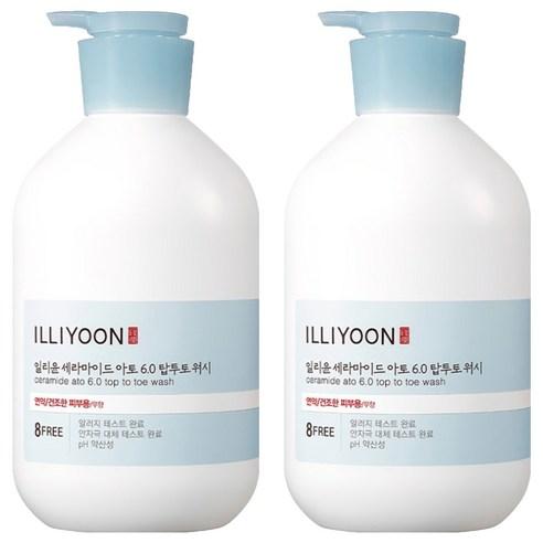 일리윤 세라마이드 아토 6.0 탑투토워시 무향, 1000ml, 2개
