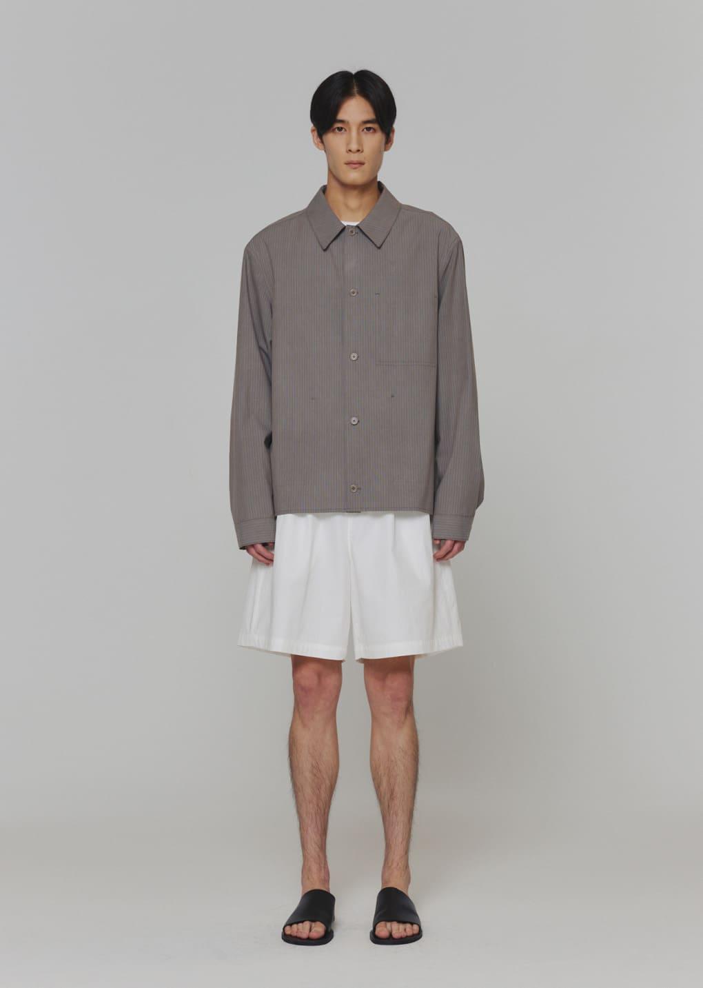 stripe pocket shirts, grey