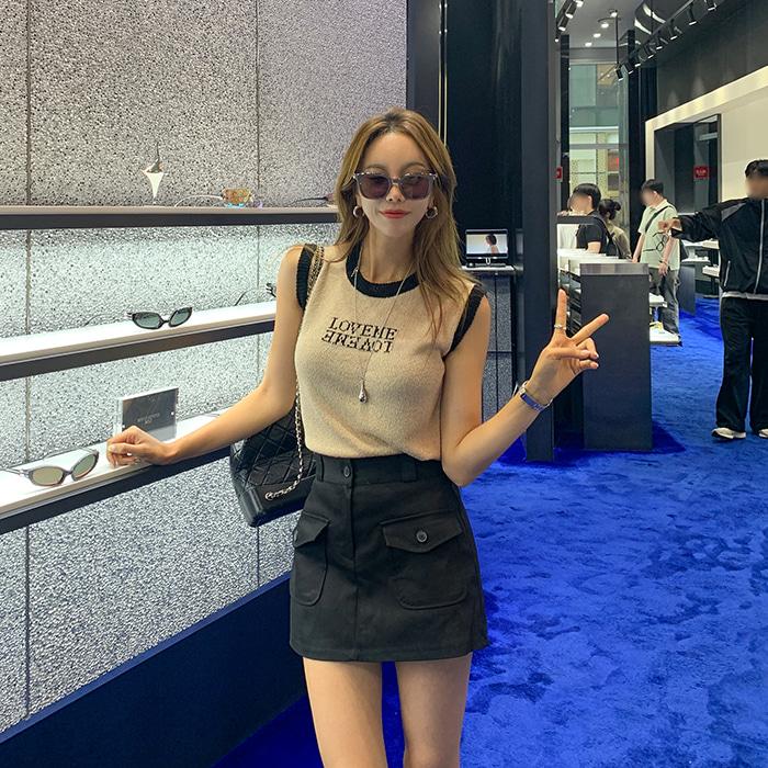 링키더블포켓미니스커트