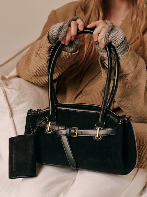 루제 스웨이드 백 (블랙)