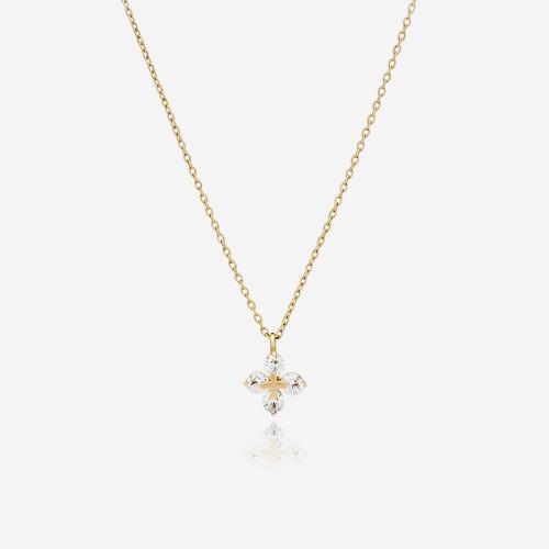 14K 18K 세실리아 플라워 십자가 일체형 목걸이