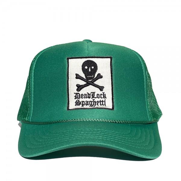 [ROYAL SHAFT] DeadLock Spaghetti Skull & Cross-bone Patched OG Trucker Hat (Green)