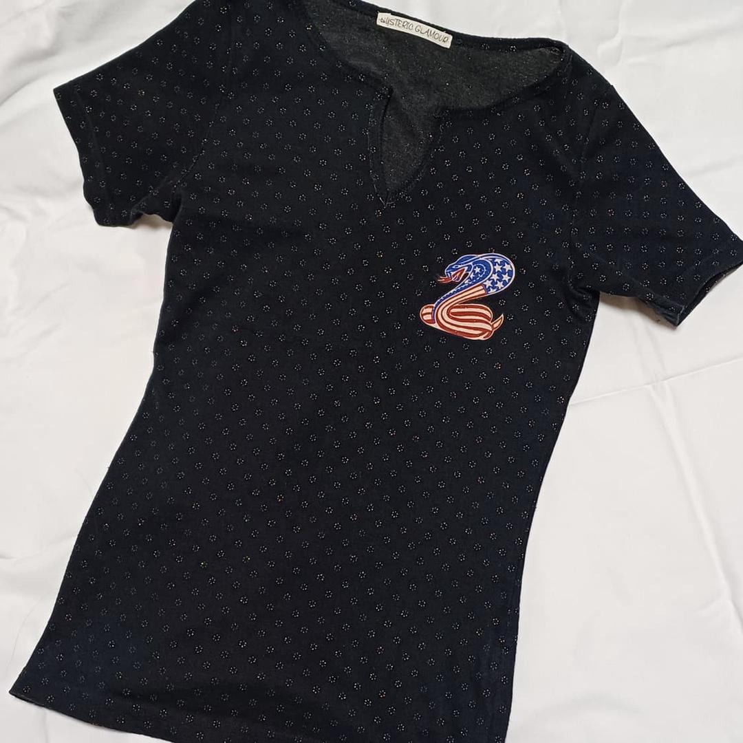 히스테릭글래머 아메리카 코브라 글리터 슬림 탑 반팔 | 후루츠패밀리