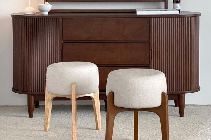 루시오 원목 화장대의자 화장대 스툴 의자