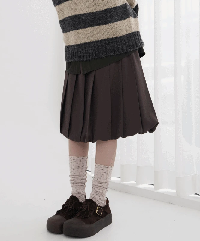 누벨 플리츠 벌룬 스커트 3color