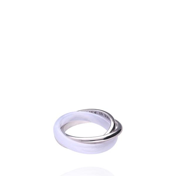 CROSSED BLUE LACE CHALCEDONY RING