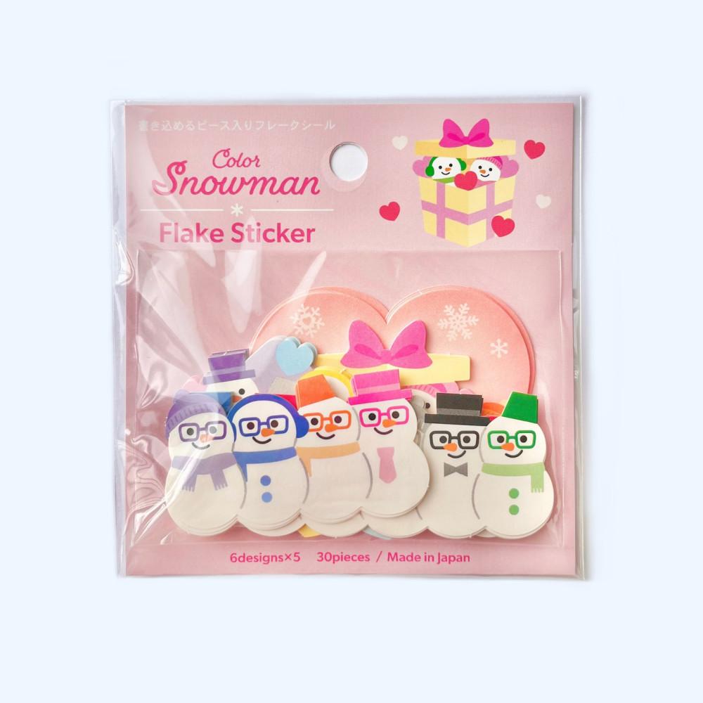 스티커셀렉션 크리스마스 후레이크씰(컬러풀안경스노우맨)