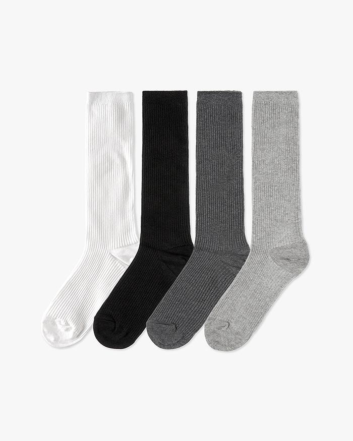 리브드 미들 삭스 4팩