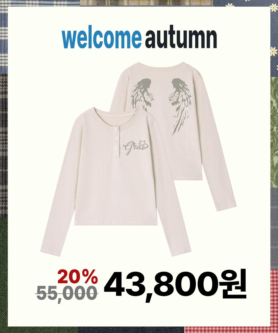 [UNISEX]WINGS 헨리넥 롱슬리브 티셔츠_2color