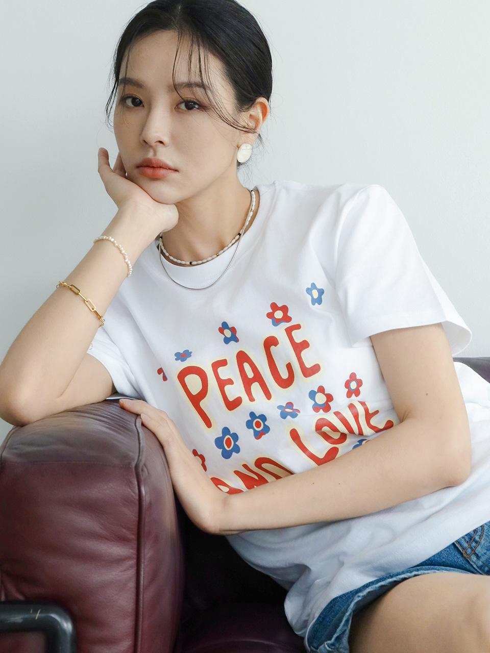 Peace and love T-shirt white